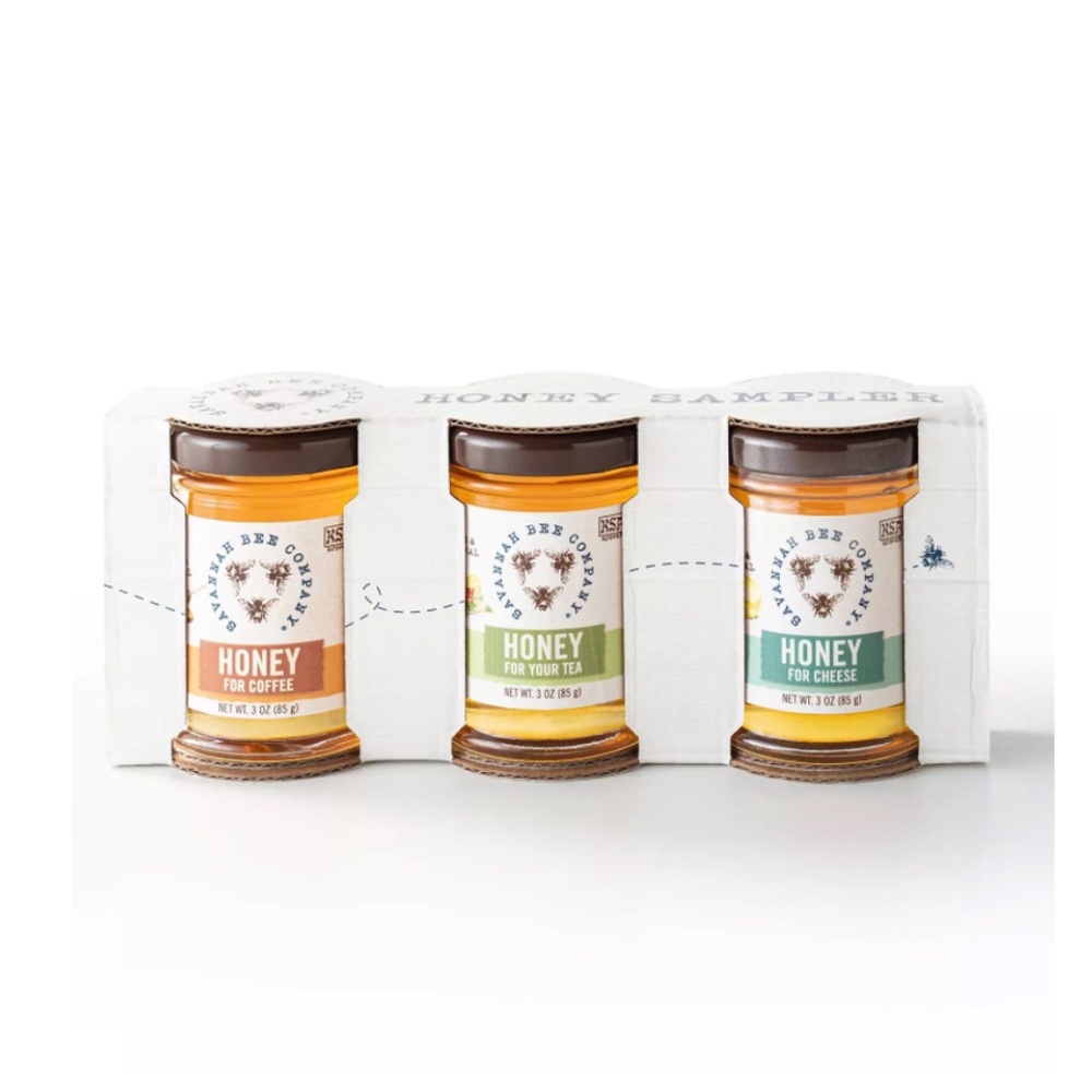 Savannah Bee Company Honey Sampler Set for Cheese, Coffee & Tea